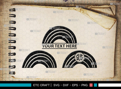 Rainbow Doodle Monogram, Rainbow Doodle Silhouette, Rainbow Doodle SVG, Boho Rainbow Svg, Hand Drawn Svg, Cheetah Rainbow Svg, Pastel Rainbow Svg, SB00478 SVG ETC Craft 