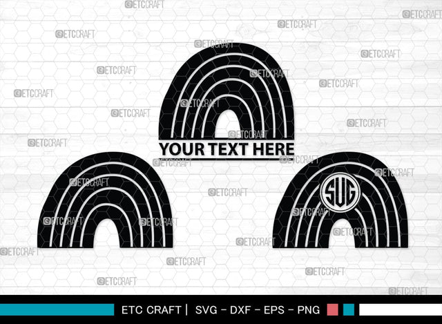 Rainbow Doodle Monogram, Rainbow Doodle Silhouette, Rainbow Doodle SVG, Boho Rainbow Svg, Hand Drawn Svg, Cheetah Rainbow Svg, Pastel Rainbow Svg, SB00478 SVG ETC Craft 