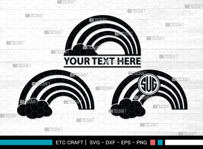 Rainbow Doodle Monogram, Rainbow Doodle Silhouette, Rainbow Doodle SVG, Boho Rainbow Svg, Hand Drawn Svg, Cheetah Rainbow Svg, Pastel Rainbow Svg, SB00478 SVG ETC Craft 