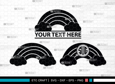 Rainbow Doodle Monogram, Rainbow Doodle Silhouette, Rainbow Doodle SVG, Boho Rainbow Svg, Hand Drawn Svg, Cheetah Rainbow Svg, Pastel Rainbow Svg, SB00478 SVG ETC Craft 