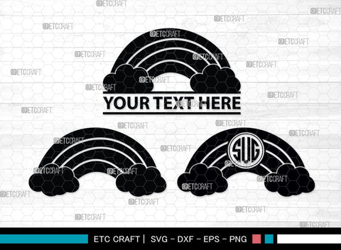 Rainbow Doodle Monogram, Rainbow Doodle Silhouette, Rainbow Doodle SVG, Boho Rainbow Svg, Hand Drawn Svg, Cheetah Rainbow Svg, Pastel Rainbow Svg, SB00478 SVG ETC Craft 