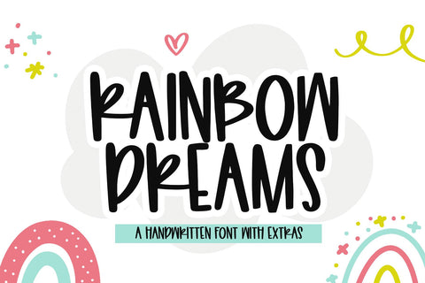 Rainbow Dreams - Handwritten Font with Extras! Font KA Designs 