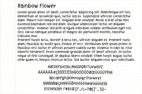 Rainbow Flower - Handwritten Font Font Jyllyco 