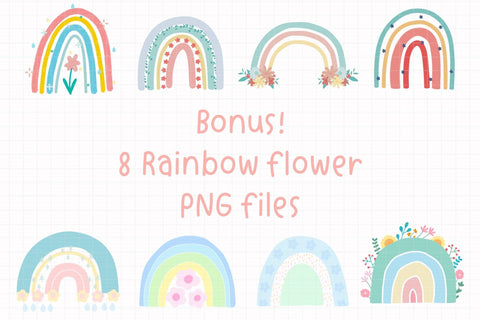 Rainbow Flower - Handwritten Font Font Jyllyco 