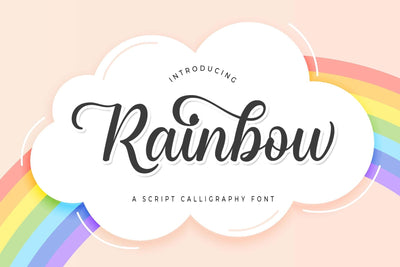 Rainbow Font love script 