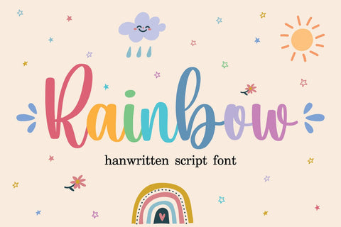 Rainbow Font Mozarella 