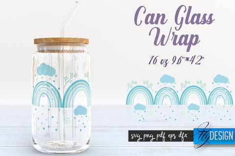 Rainbow Glass Can Wrap Bundle SVG | Beer Glass Can Wrap SVG SVG Fly Design 