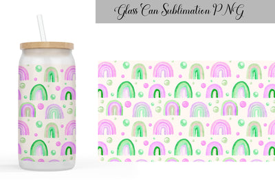 Rainbow Glass Can Wrap Sublimation WatercolorColorDream 