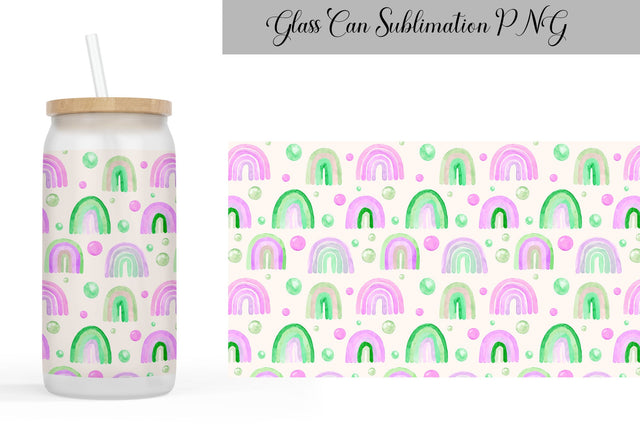 Rainbow Glass Can Wrap Sublimation WatercolorColorDream 