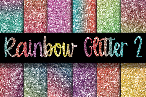 Rainbow Glitter Digital Paper Textures 2 Sublimation Old Market 