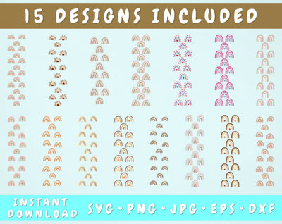 Rainbow Glitter Pen Wraps - 15 Designs SVG HappyDesignStudio 