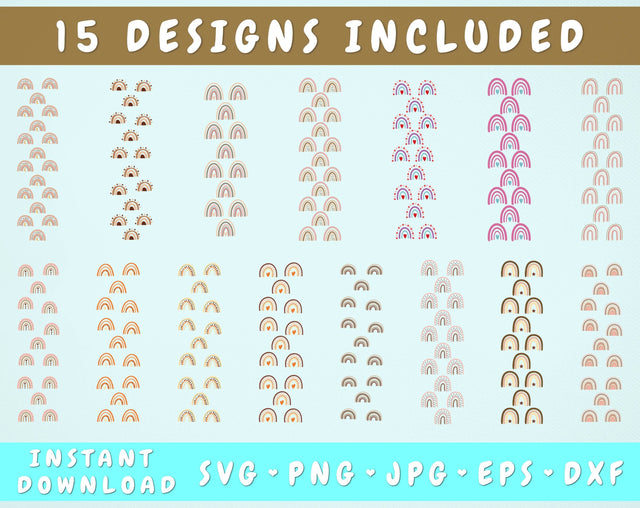 Rainbow Glitter Pen Wraps - 15 Designs SVG HappyDesignStudio 