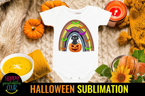 Rainbow Halloween Sublimation-Halloween Rainbow Sublimation Sublimation Happy Printables Club 