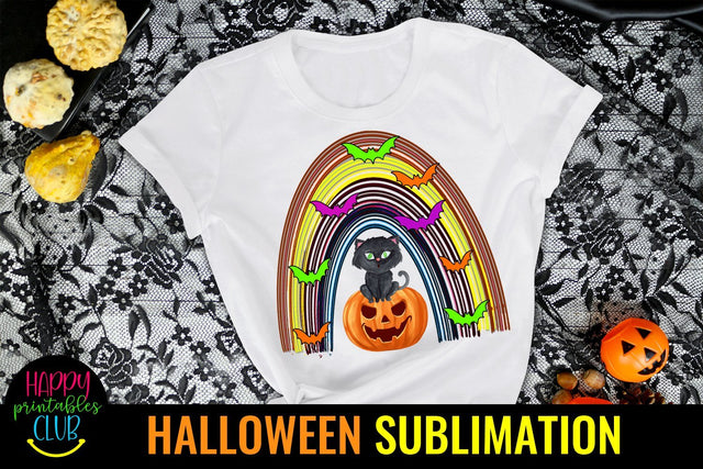 Rainbow Halloween Sublimation-Halloween Rainbow Sublimation Sublimation Happy Printables Club 