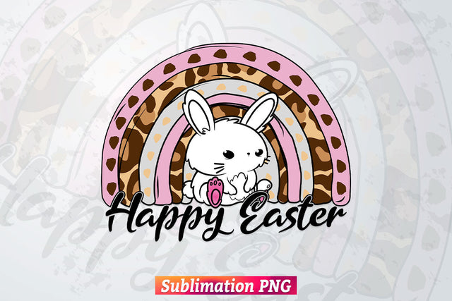 Rainbow Happy Easter Day T shirt Design Png Sublimation Printable Files Sublimation DesignDestine 