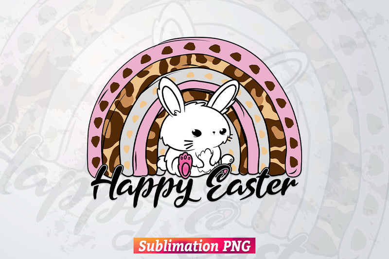 Rainbow Happy Easter Day T shirt Design Png Sublimation Printable Files Sublimation DesignDestine 
