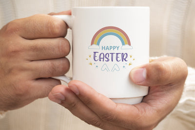 Rainbow Happy Easter Svg, Easter Svg, Rainbow svg, Clouy Easter SVG SmmrDesign 