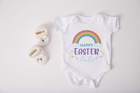 Rainbow Happy Easter Svg, Easter Svg, Rainbow svg, Clouy Easter SVG SmmrDesign 