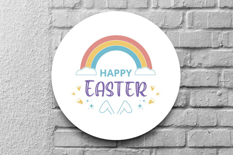 Rainbow Happy Easter Svg, Easter Svg, Rainbow svg, Clouy Easter SVG SmmrDesign 
