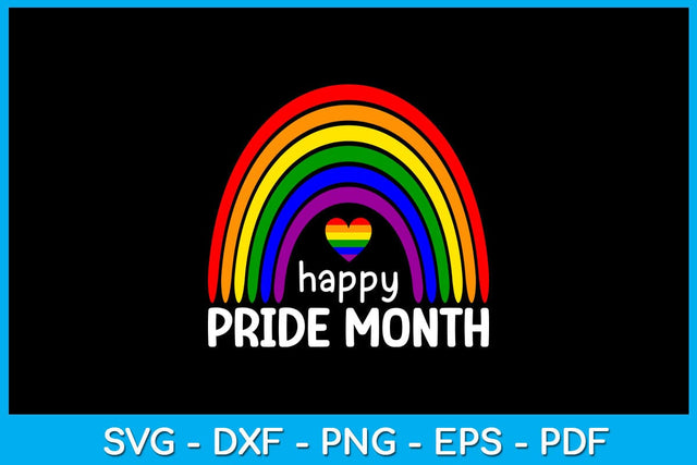 Rainbow Happy Pride Month SVG PNG PDF Cut File SVG Creativedesigntee 