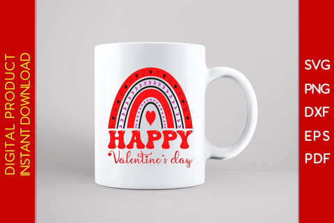 Rainbow Happy Valentine's Day SVG PNG EPS Cut File SVG Creativedesigntee 
