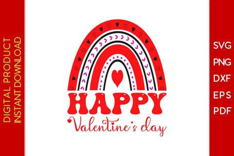Rainbow Happy Valentine's Day SVG PNG EPS Cut File SVG Creativedesigntee 