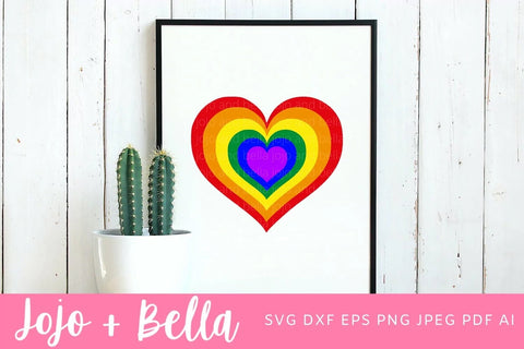 Rainbow Heart Svg, Rainbow Svg, LGBT Svg, Pride Svg, Nurse Svg, Virus Svg, Essential Worker Svg, Rainbow Clipart, Rainbow Png heart cut file SVG Jojo&Bella 