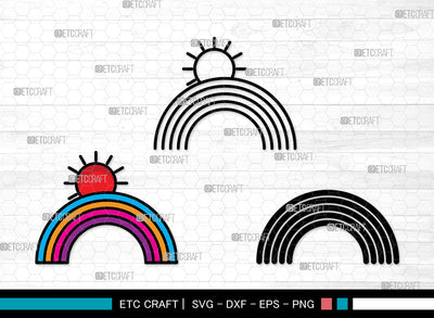 Rainbow Icons Color, Rainbow Svg, Rainbow Sublimation Svg, Rainbows, Pastel Rainbow, Rainbow Bundle, Icon Bundle, Svg Cut File, Dxf, Eps, Png, SVG ETC Craft 