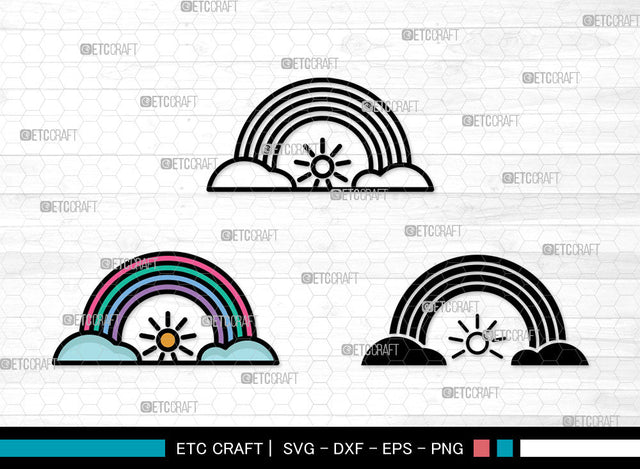 Rainbow Icons Color, Rainbow Svg, Rainbow Sublimation Svg, Rainbows, Pastel Rainbow, Rainbow Bundle, Icon Bundle, Svg Cut File, Dxf, Eps, Png, SVG ETC Craft 