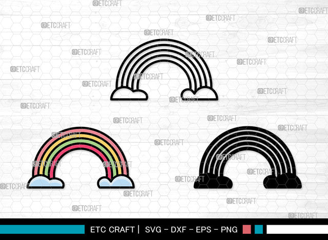 Rainbow Icons Color, Rainbow Svg, Rainbow Sublimation Svg, Rainbows, Pastel Rainbow, Rainbow Bundle, Icon Bundle, Svg Cut File, Dxf, Eps, Png, SVG ETC Craft 