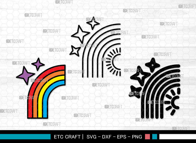 Rainbow Icons Color, Rainbow Svg, Rainbow Sublimation Svg, Rainbows, Pastel Rainbow, Rainbow Bundle, Icon Bundle, Svg Cut File, Dxf, Eps, Png, SVG ETC Craft 