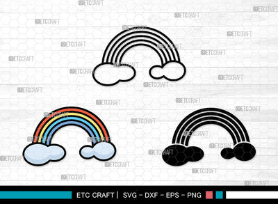 Rainbow Icons Color, Rainbow Svg, Rainbow Sublimation Svg, Rainbows, Pastel Rainbow, Rainbow Bundle, Icon Bundle, Svg Cut File, Dxf, Eps, Png, SVG ETC Craft 