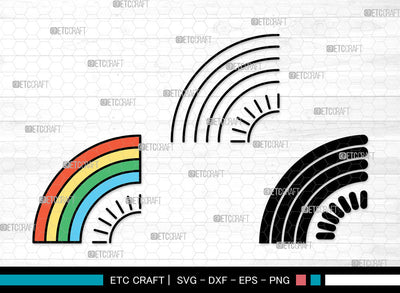 Rainbow Icons Color, Rainbow Svg, Rainbow Sublimation Svg, Rainbows, Pastel Rainbow, Rainbow Bundle, Icon Bundle, Svg Cut File, Dxf, Eps, Png, SVG ETC Craft 