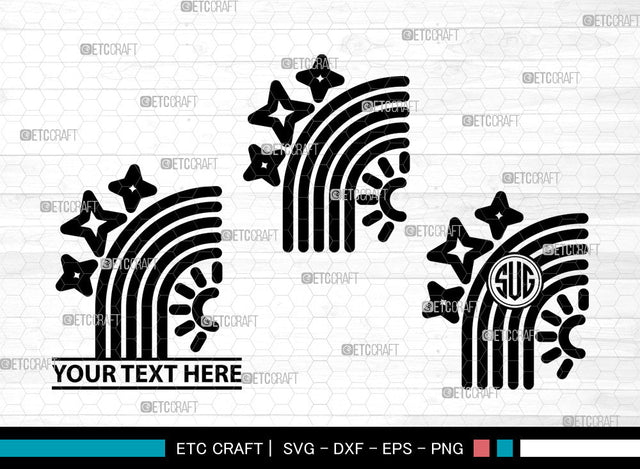 Rainbow Icons Monogram, Rainbow Svg, Rainbow Sublimation Svg, Rainbows, Pastel Rainbow, Rainbow Monogram, Icon Monogram, Svg Cut File, Dxf, Eps, Png, SVG ETC Craft 