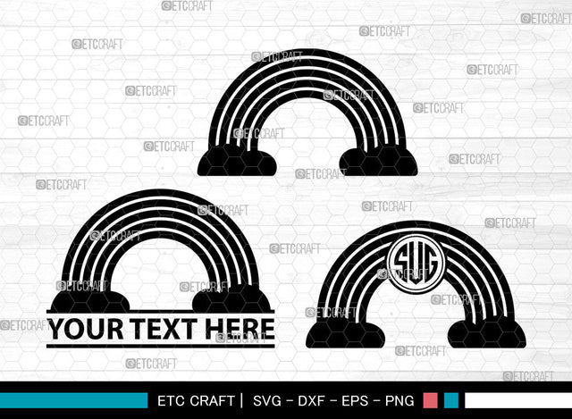 Rainbow Icons Monogram, Rainbow Svg, Rainbow Sublimation Svg, Rainbows, Pastel Rainbow, Rainbow Monogram, Icon Monogram, Svg Cut File, Dxf, Eps, Png, SVG ETC Craft 