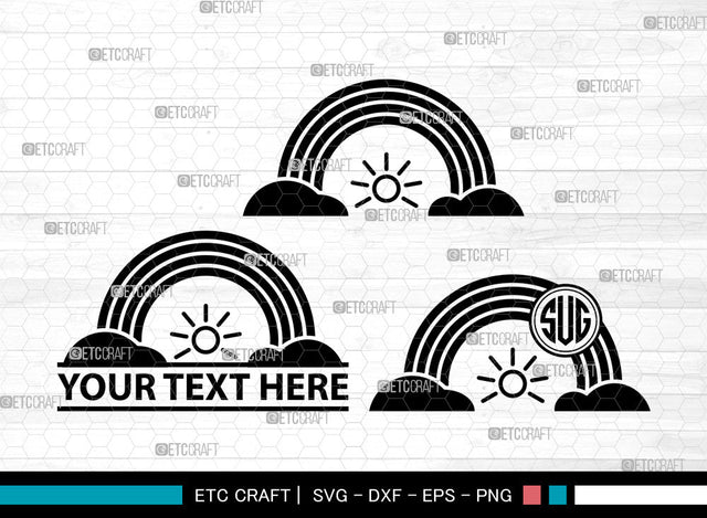 Rainbow Icons Monogram, Rainbow Svg, Rainbow Sublimation Svg, Rainbows, Pastel Rainbow, Rainbow Monogram, Icon Monogram, Svg Cut File, Dxf, Eps, Png, SVG ETC Craft 