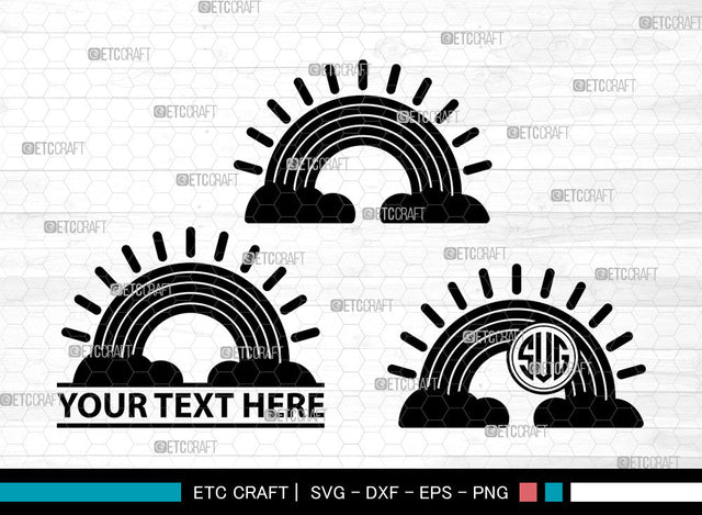 Rainbow Icons Monogram, Rainbow Svg, Rainbow Sublimation Svg, Rainbows, Pastel Rainbow, Rainbow Monogram, Icon Monogram, Svg Cut File, Dxf, Eps, Png, SVG ETC Craft 