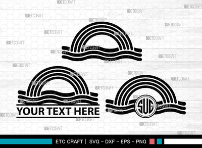 Rainbow Icons Monogram, Rainbow Svg, Rainbow Sublimation Svg, Rainbows, Pastel Rainbow, Rainbow Monogram, Icon Monogram, Svg Cut File, Dxf, Eps, Png, SVG ETC Craft 