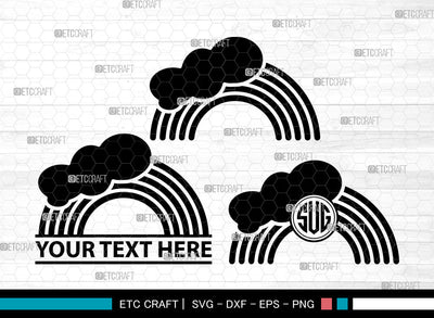 Rainbow Icons Monogram, Rainbow Svg, Rainbow Sublimation Svg, Rainbows, Pastel Rainbow, Rainbow Monogram, Icon Monogram, Svg Cut File, Dxf, Eps, Png, SVG ETC Craft 