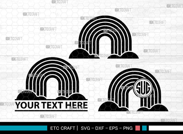 Rainbow Icons Monogram, Rainbow Svg, Rainbow Sublimation Svg, Rainbows, Pastel Rainbow, Rainbow Monogram, Icon Monogram, Svg Cut File, Dxf, Eps, Png, SVG ETC Craft 