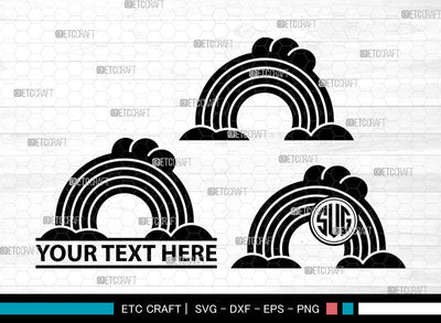 Rainbow Icons Monogram, Rainbow Svg, Rainbow Sublimation Svg, Rainbows, Pastel Rainbow, Rainbow Monogram, Icon Monogram, Svg Cut File, Dxf, Eps, Png, SVG ETC Craft 
