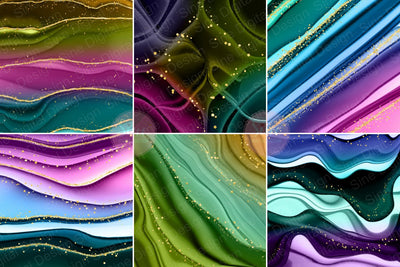 Rainbow Ink Glitter Background Digital Papers - So Fontsy