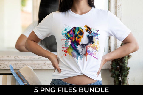 Rainbow Jack Russell Terrier Dog Watercolor Bundle Free For Commercial Use Sublimation Sintegra 
