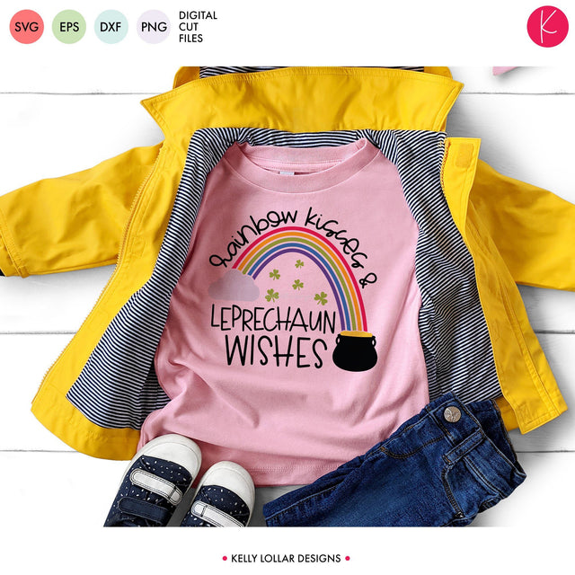 Rainbow Kisses and Leprechaun Wishes SVG Kelly Lollar Designs 