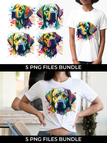 Rainbow Labrador Retriever Watercolor Bundle for Sublimation Free For Commercial Use Sublimation Sintegra 