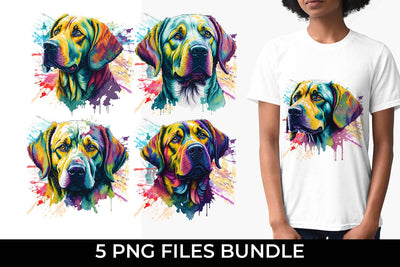 Rainbow Labrador Retriever Watercolor Bundle for Sublimation Free For Commercial Use Sublimation Sintegra 