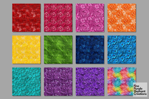 Rainbow Lace Digital Paper | Colorful Pride Scrapbook Digital Pattern Fine Purple Elephant Creations 