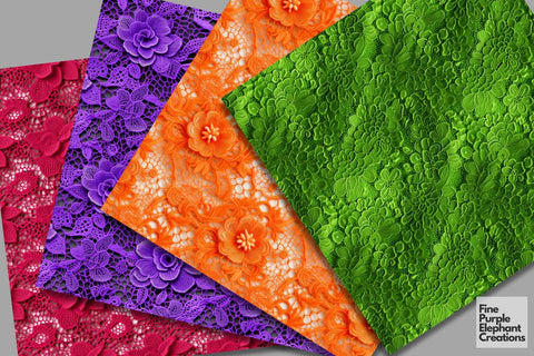 Rainbow Lace Digital Paper | Colorful Pride Scrapbook Digital Pattern Fine Purple Elephant Creations 