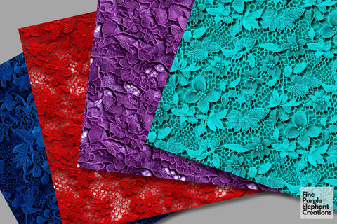 Rainbow Lace Digital Paper | Colorful Pride Scrapbook Digital Pattern Fine Purple Elephant Creations 