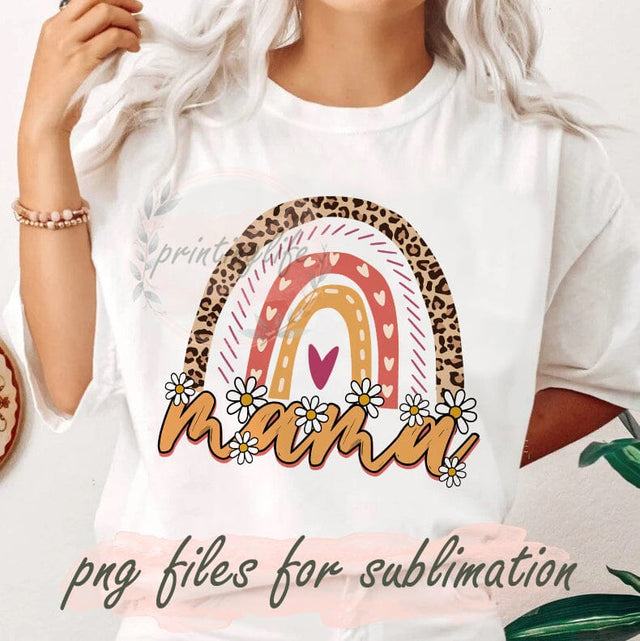 Rainbow Leopard Mama Png, Retro Rainbow Mama Png, Rainbow Sublimation, Leopard Rainbow Blessed Mama, Mom Life, Mother's Day Gift For Mom Sublimation PrintingLife 
